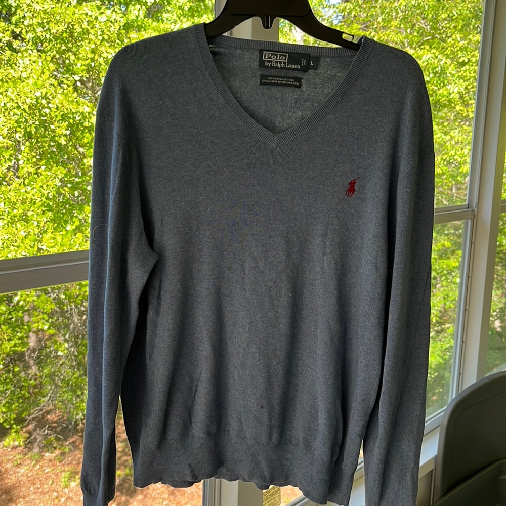 Polo Ralph Lauren V-Neck Sweater in Blue